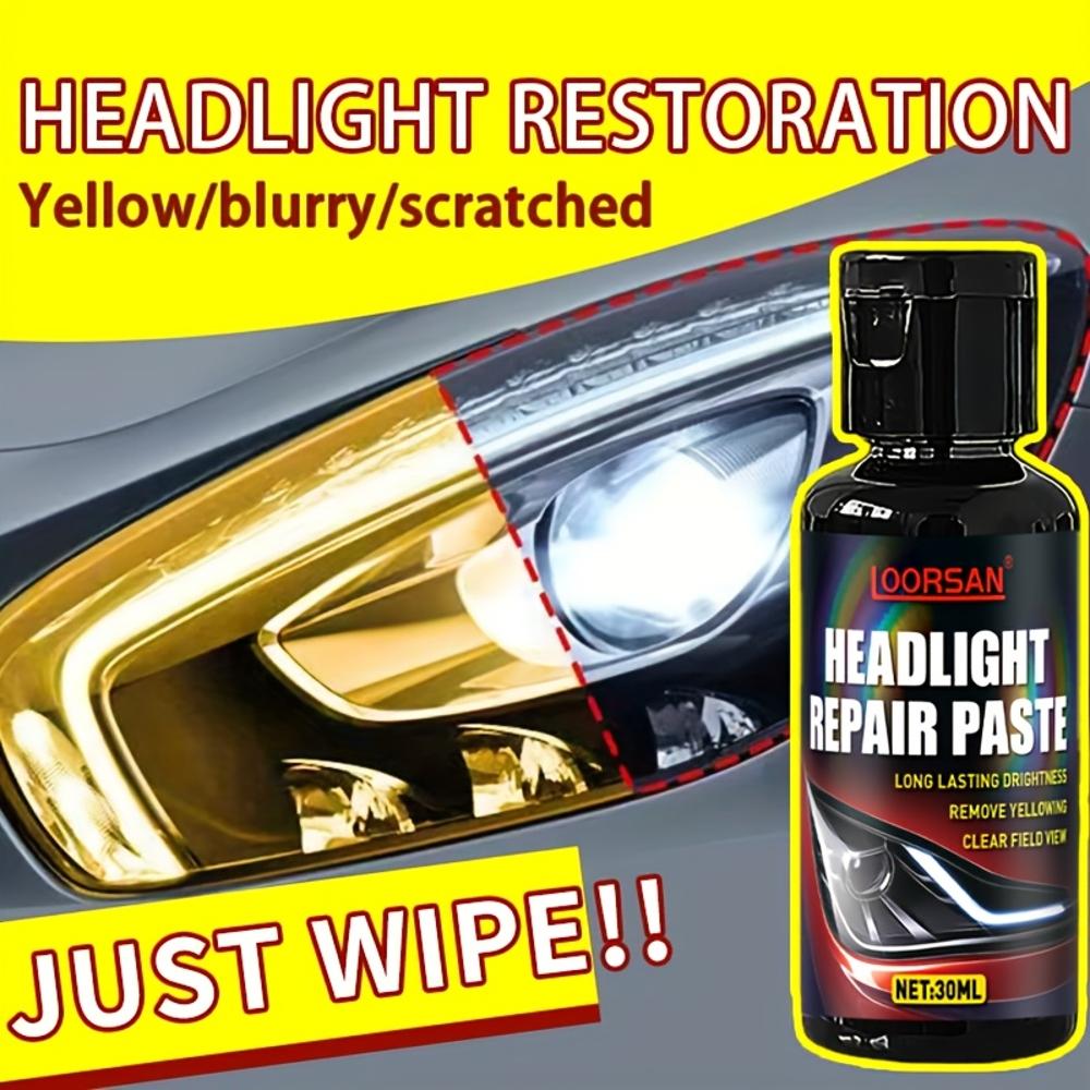 Car Headlight Repair Paste - Polishing Agent for Yellowing, Oxidation And Haze of The Lens | Improve Visibility in Bad Weather |