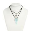 Vintage Ethnic Style Leather Cord Necklace Adjustable Length Neckchain For Casual Or Party Outfit Enhancement