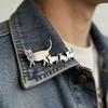 Adorable Cats Family Brooch Elegant Alloy Animal Pin For Casual Outfits And Formal Wear Gift For Cats Lovers