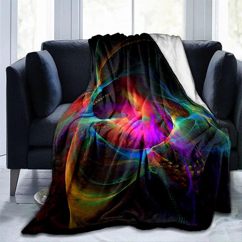 Colorful Magical Fantasy Abstract Art Printed Modern Blanket Gedruckt Bettdecke Geschenk Flannel Soft Sofa Bed Throwing Blankets
