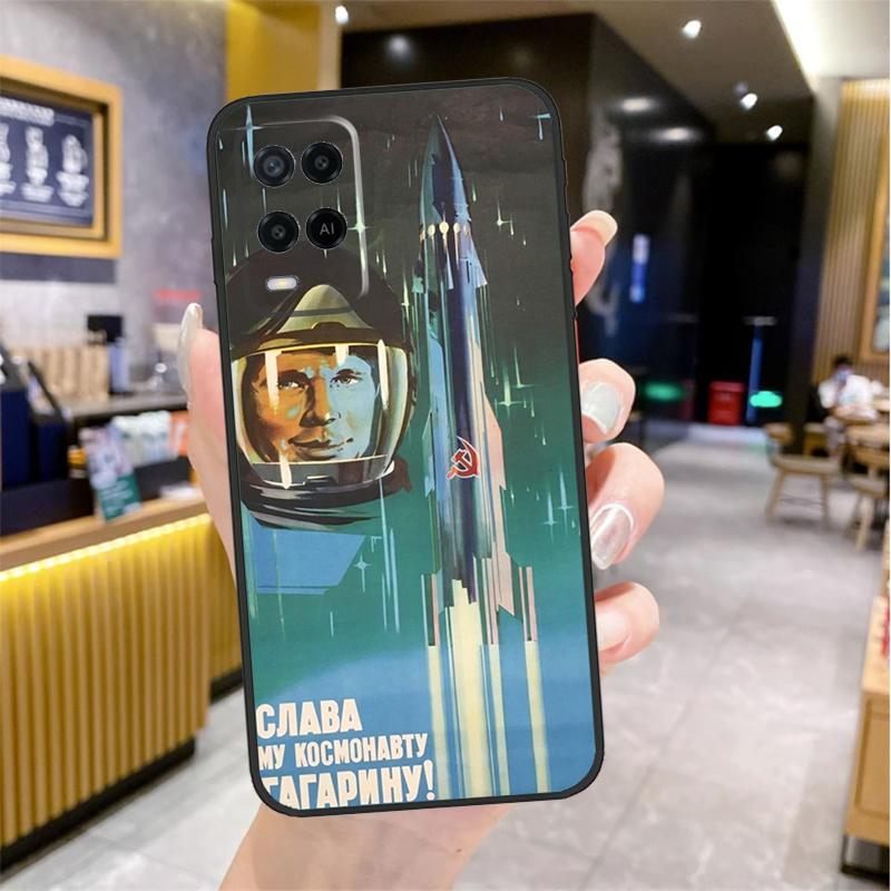 CCCP Soviet Space Propaganda Art Case For Oppo A74 A54 A94 A78 A98 A18 A60 A80 A40 A38 A58 A96 A76 A16 A15 A17 A57 A77 A5 Pro