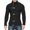 Maglione a Collo Alto da Uomo Autunno Inverno Maglioni Maglione a Collo Alto da Uomo Fibbia in Pelle Manica Lunga Cardigan Lavorato a Maglia Cappotto Taglia Grande Abbigliamento da Uomo