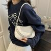Bow Embroidery Women's Phone Shoulder Bags Thread Design Casual Ladies Underarm Bag Portable Pearl Chain Handbags Purse