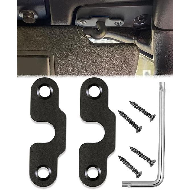 Für Jeep Sonnenblenden-Reparaturset, Sonnenblenden-Clips aus Aluminiumlegierung Kompatibel mit Jeep Wrangler JK 2018 / Wrangler JL 2018 / JT Gladiator - Upgrade