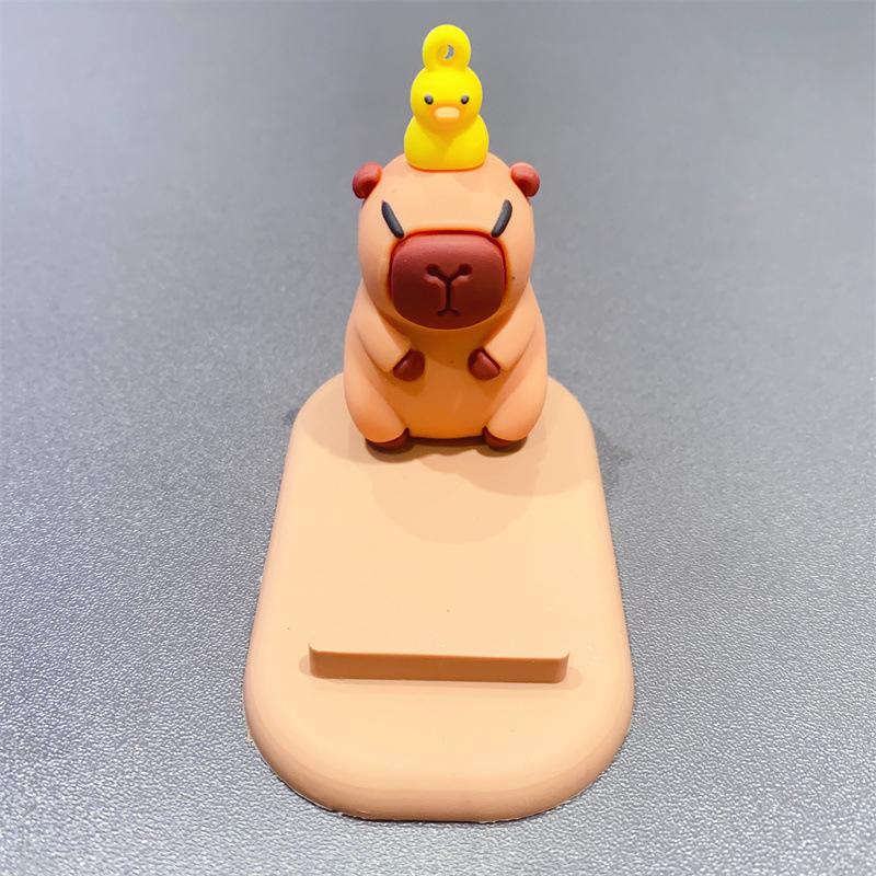 Cute Capybara Phone Tablet Stand Cartoon Model Desktop Pendant Lazy Stand Handmade Small Gift Children'S Toy