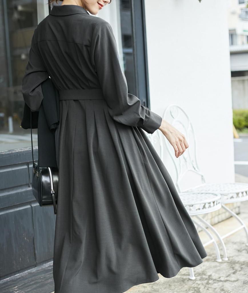 ROPE PICNIC Long Sleeve Dress Available in 3 Sizes Women's Shirt-Conscious (GDE54150, Charcoal, 06)