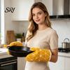 Geometric Pattern Pot Holders Holder And Glove Set Heat Resistant Anti-scald Cooking Gloves High Temperature Thick Cotton Oven Mitts Nordic