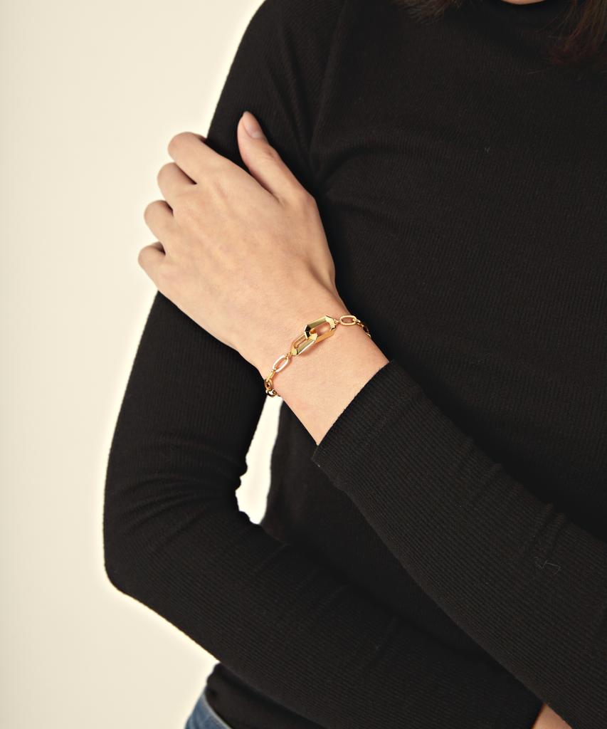 Gaman Commitment Plain Gold Link Bracelet