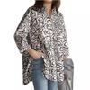 2026 Spring Fashion Long Sleeve Printed Lapel Tops for European American Office Ladies