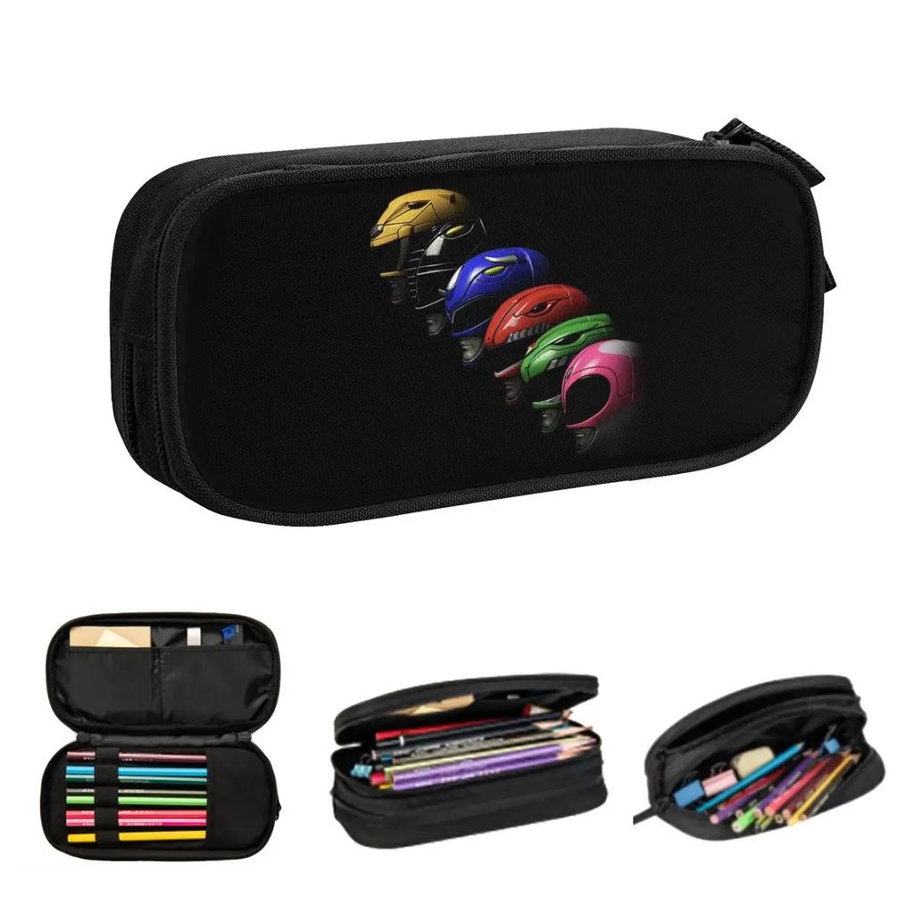 Mighty Morphin Power Ranger Pencil Cases for Students School Pen Box Pencil Bag Large Capacity Pencil Pouch Storage Supplies