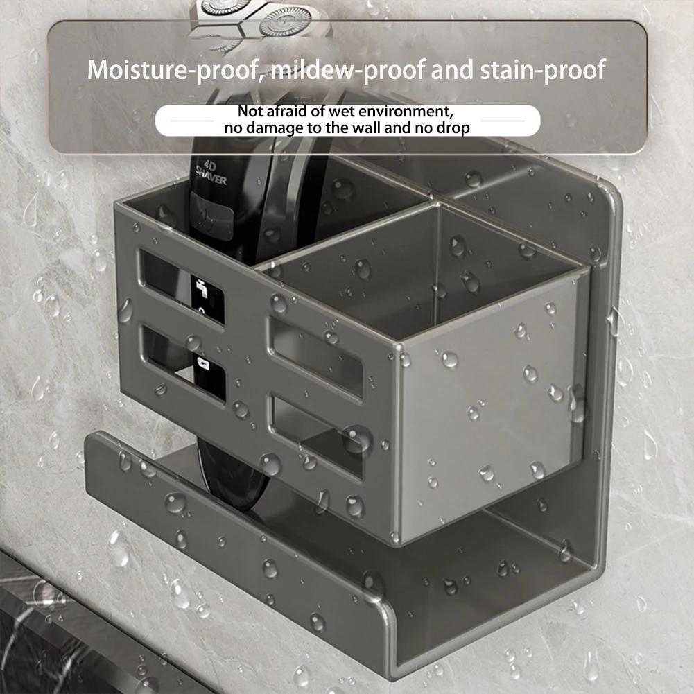 Support Mural de Rangement pour Rasoir Sans Perçage, Organisateur de Peignes à Cheveux pour Salle de Bain, Lavage des Mains, Mur de Coiffeuse, Outil de Maquillage, Étagère de Finition