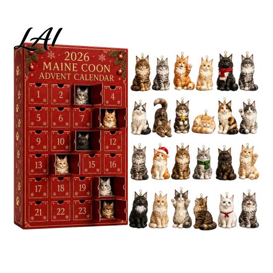 Christmas Gift for Pet Owners Themed Advent Calendar 2026 24 Days Countdown with Kids Pcs Mini 3D Cat Dog Ornaments Holiday Gifts Home Party