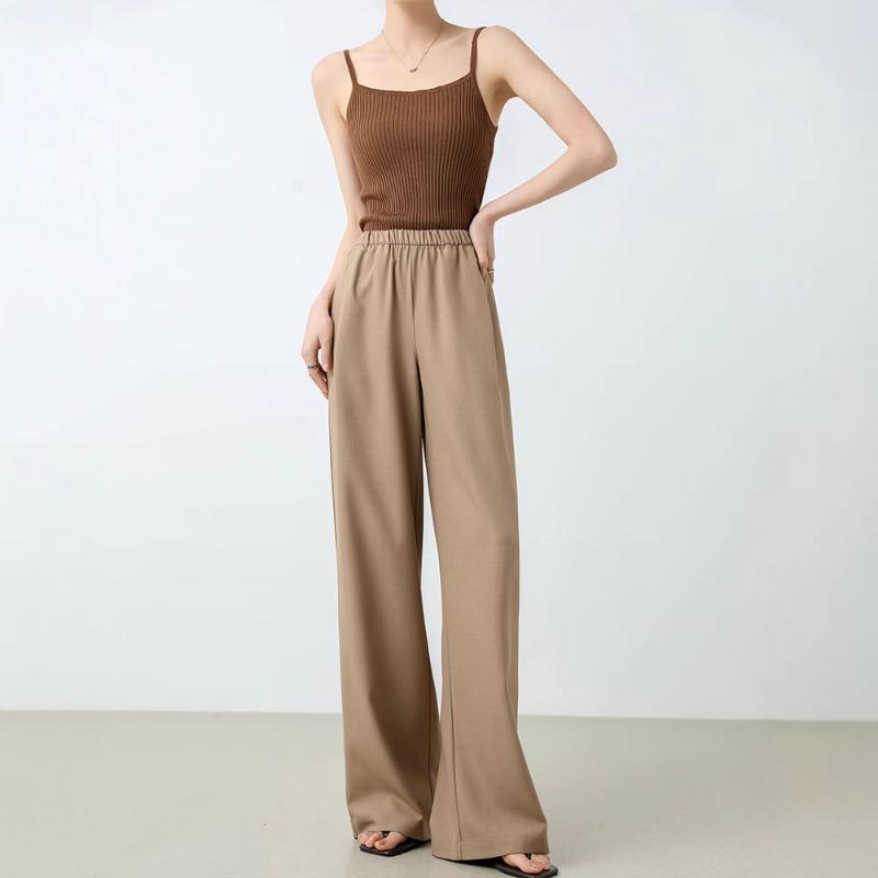High-waisted Straight-leg Suit Pants Women's Spring New Pendant Casual Small Pants Wide-leg Trousers