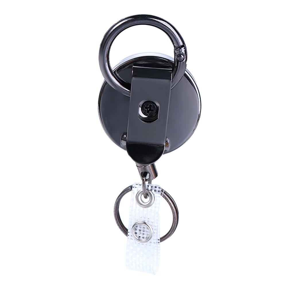 Stretching Wire Rope Pull Keyring Key Chain Ring Retractable Badge Reels ID Card Badge Holder