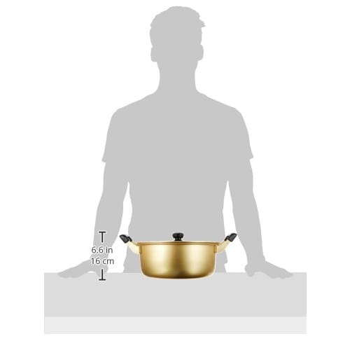 Pearl Metal Cookall WH-1781 Gold Large 26cm Aluminum Cookware Pot with Lid, for Gas Stoves Only