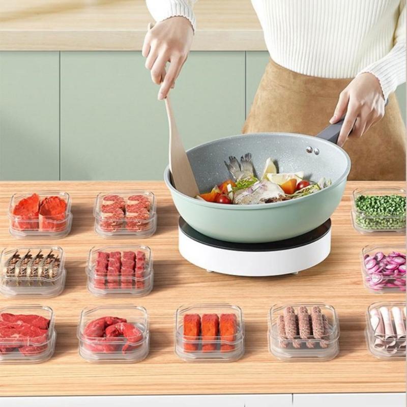 6pcs Refrigerator Organizer Plastic Storage Box with Lid for Fridge Kitchen Storage Keep Your Refrigerator Organized