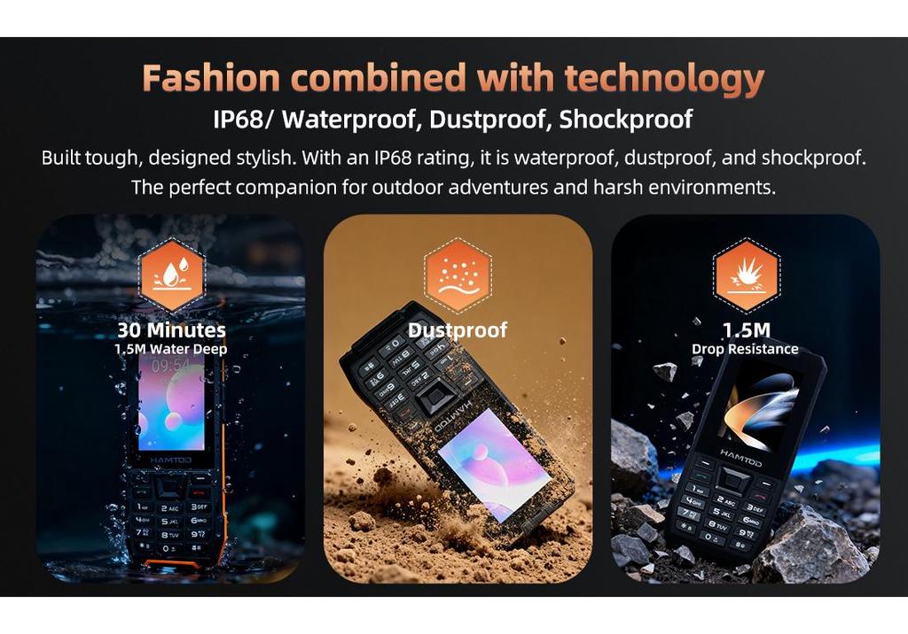 HAMTOD H6/2.8" Smart Rugged Phone with Touchscreen & Keyboard, 3G+32G, Android 11, 4G Network
