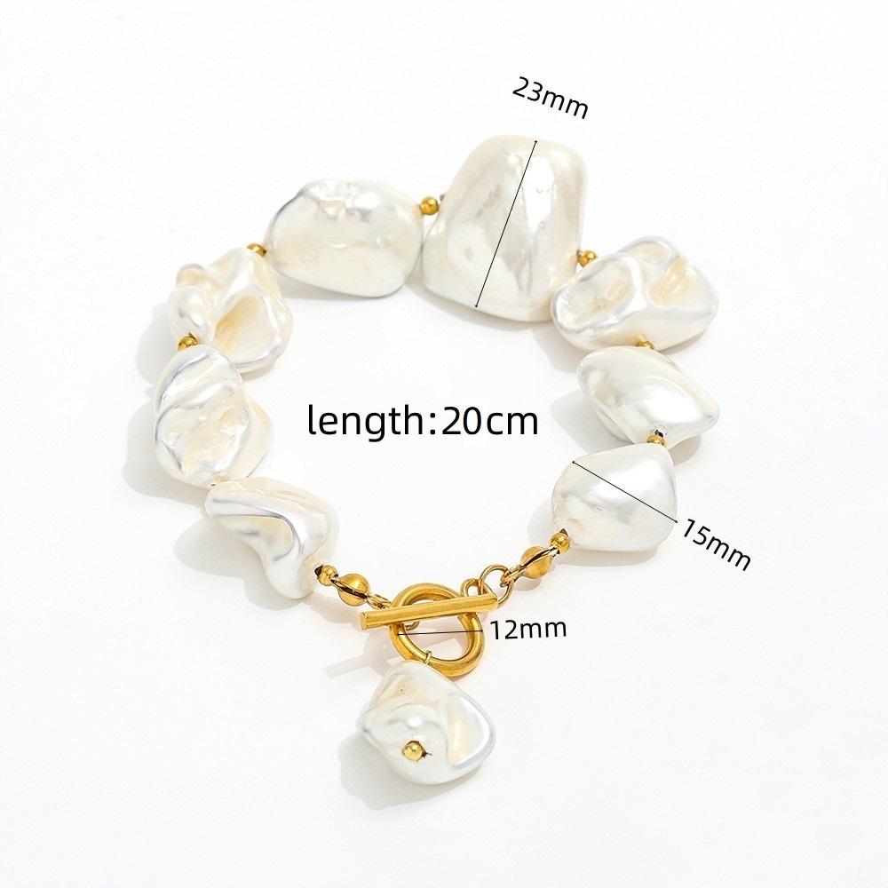 Joolim 18K Pvd Gold Plated Summer Beach Holiday Chunky Big StarfIsh Shell Pearl Stainless Steel Necklace Bracelet Jewelry