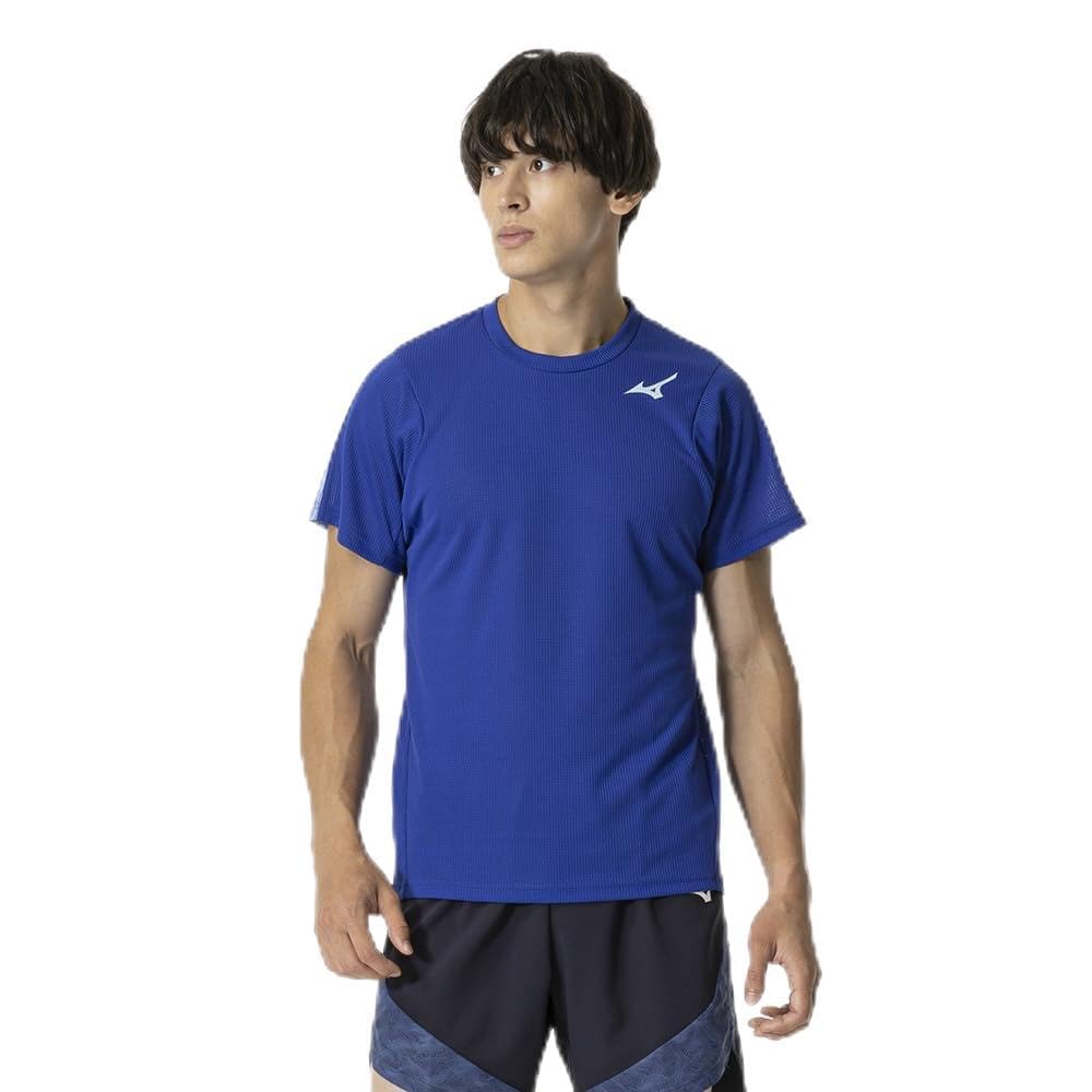 

Mizuno Short Sleeve T-Shirt, Dry Aeroflow Highly Breathable Material, MTC Model, Unisex, U2MAB011, Surf Blue