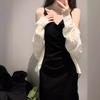 French Hepburn Style Suspender Dress Women's Summer Royal Sister Light and Sophisticated High-end Party Evening Dress Small Black Skirt
