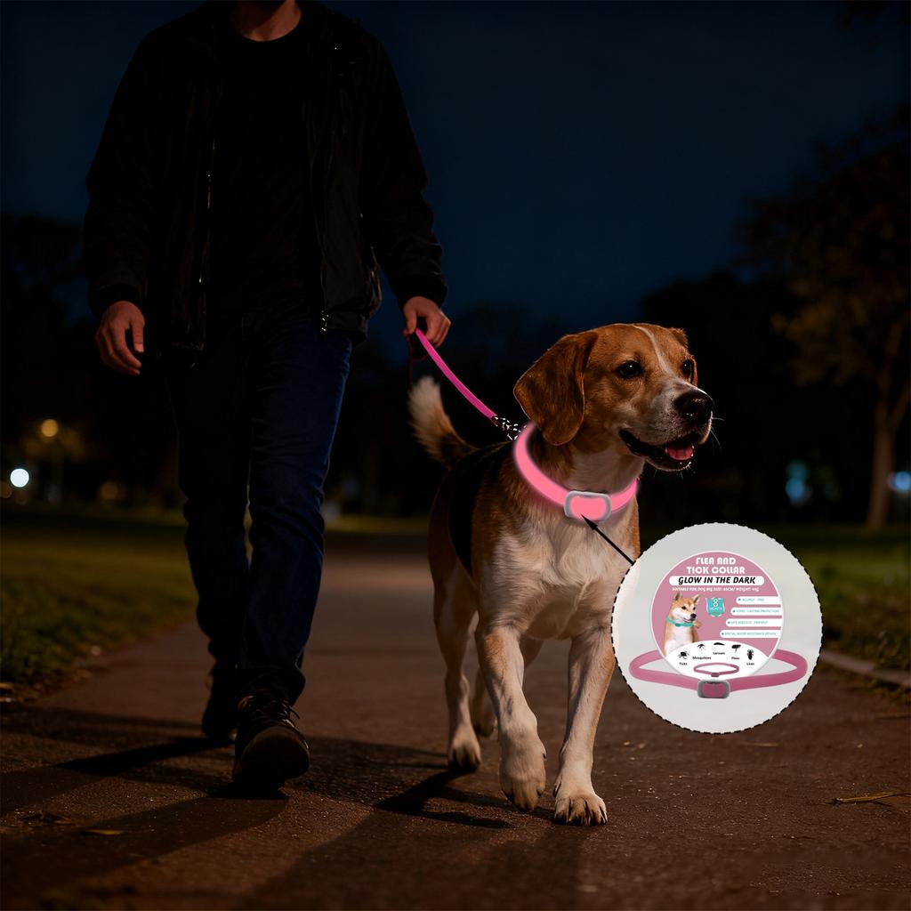Glow-in-the-dark Pet Collar For Cats And Dogs, Fleas, Ticks, And Lice