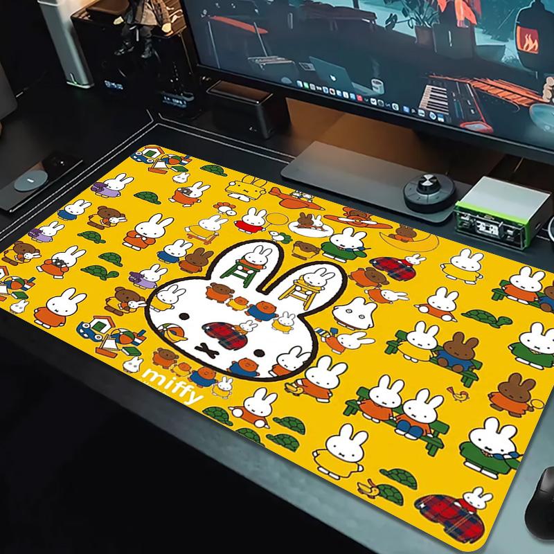 Miffy Color Mouse Pad Large Gaming Table Cushion Non-slip Laptop Tablet Big Mousepad XXL Mat Mini PC Playmat With Lock edge