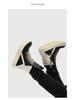 2024 Autumn/Winter Men's Trendy Genuine Leather High-Top Black & White Thick-Soled Boots