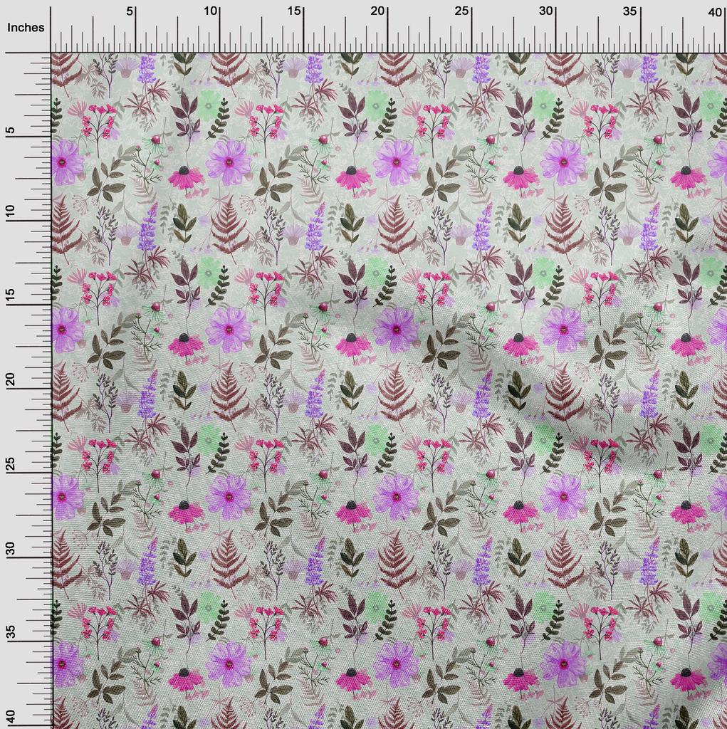 oneOone Cotton Flex Dusty Green Fabric Floral  Sewing Craft Projects Fabric Prints By Yard 40 Inch