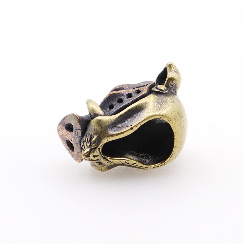 1pcs 6mm Holes Vintage Brass Brass Personalized Wild Boar Gadgets Accessories Car Pendant Antique Brass Vintage DIY Accessories Keychain