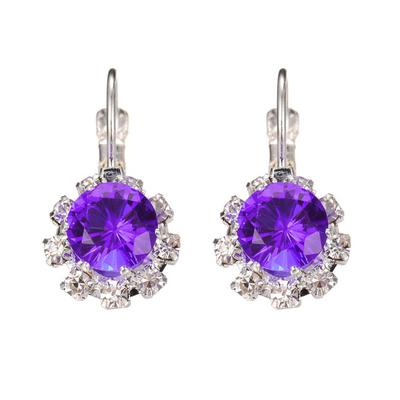 2pcs Luxury Vintage Crystal Drop Earrings Bridal Rhinestone Silver Dangle Prom