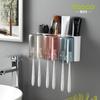Toothbrush Cup Holder Wall-Mounted Toothbrush Rack Wall-Mounted Toilet No Punching Mouthwash Cup Electric Brushing Cup Set