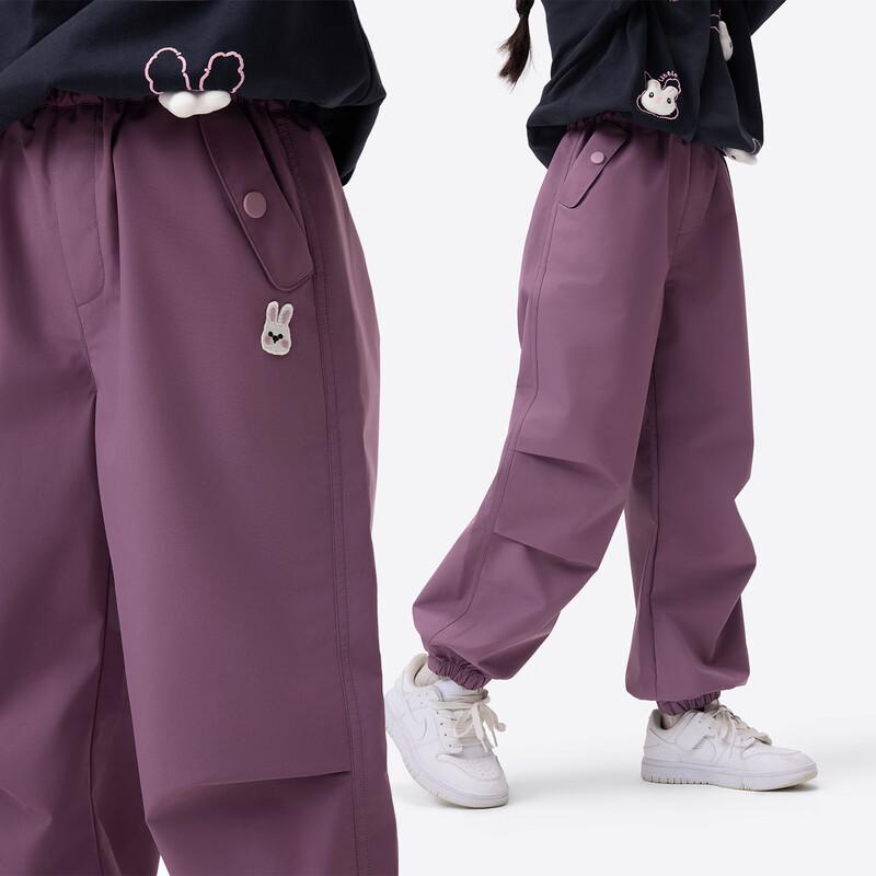 Xiaoyinman Girls Softshell Casual Cargo Pants with Rabbit Emblem 130
