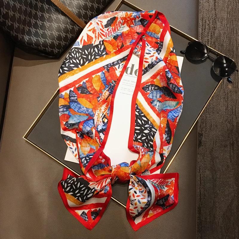 Natural Real Silk Scarf Women Bandana Scarves Wrap Kerchief Mulberry Spring Fashion Luxury High Quality Hijab 14*145Cm