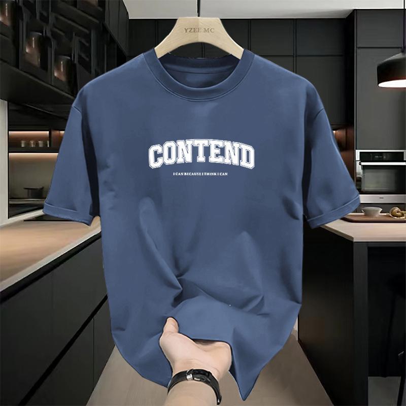 Cotton short sleeved men's summer Korean style trendy loose and simple T-shirt top