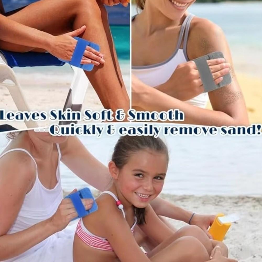 2PCS Quick-Dry Portable Sand Removal Gloves Hand-washable Coral Fleece Beach Sand Remover Soft Sand Brush Travel