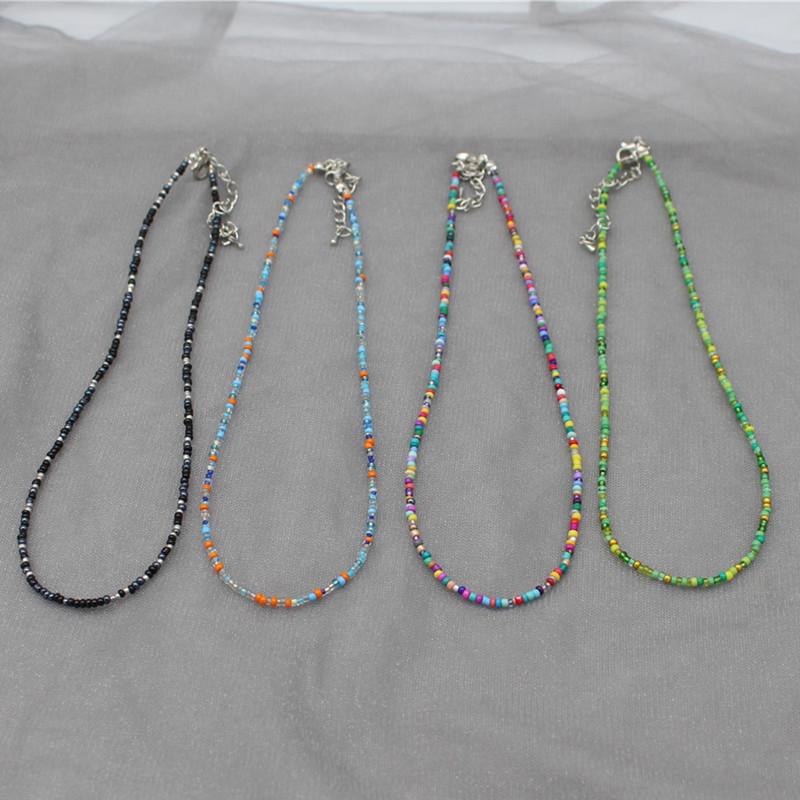 Korean Style Dopamine Color Beaded Necklace - Girly Bohemian Clavicle Chain