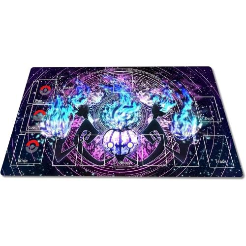 Fully Sewn Rubber Playmat for Single Player TCG, Premium Quality, Non-Slip, Waterproof Playmat with Storage Bag, Compatible with Pokemon Card Games, 6
