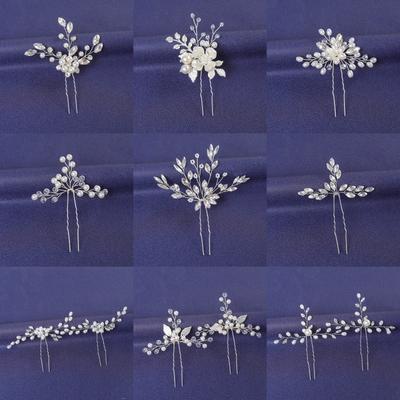 Fermacapelli Cristallo Trendy Colore Argento per Donne Festa Fermaglio Capelli Perla Fermacapelli Gioielli Fermacapelli Regalo