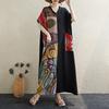 DIMANAF 2025 Summer Plus Size Dress Basic Women Casual Loose Long Vintage New Floral Dress Maxi