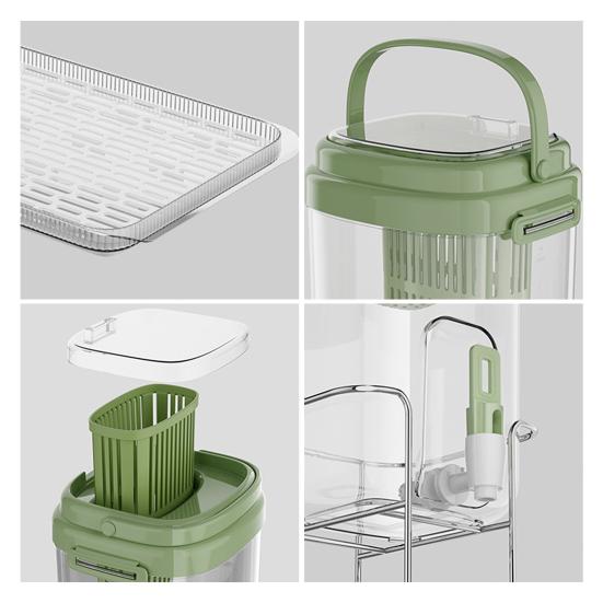 Water Dispenser with Faucet BPA-Free Summer Juice Jug for Fridge 5L Leakproof Iced Tea & Fruit Infuser