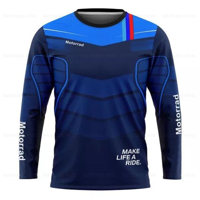 For BMW Motorrad Racing Jerseys 2023 ADVENTURE Riding Sport Travel Long T-Shirt Summer Blue Motorcycle Team Anti-UV Do Not Fade