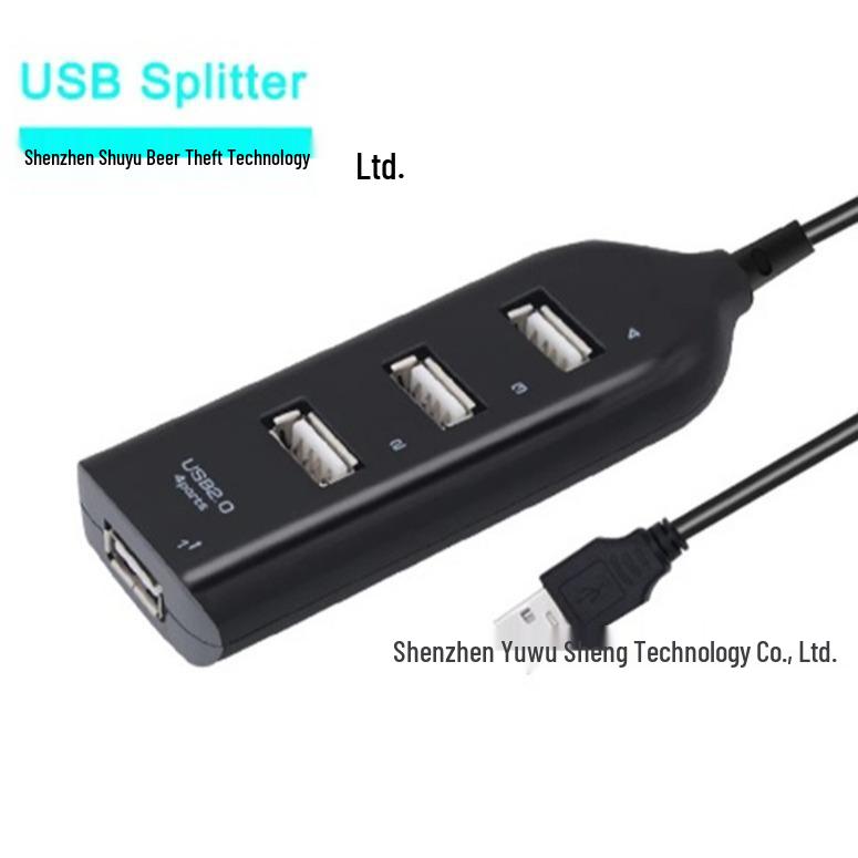 4-Port USB Hub Splitter Socket Strip
