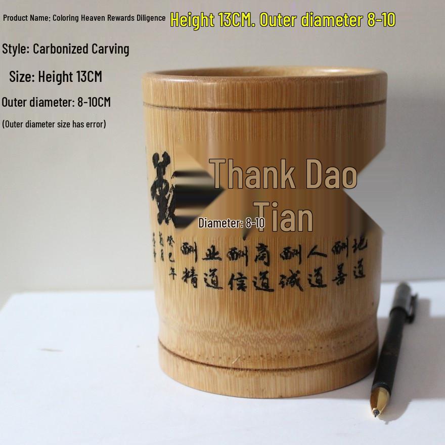 Bamboo Multifunctional Pen Holder - Creative Desk Ornament for Students and Business Gifts