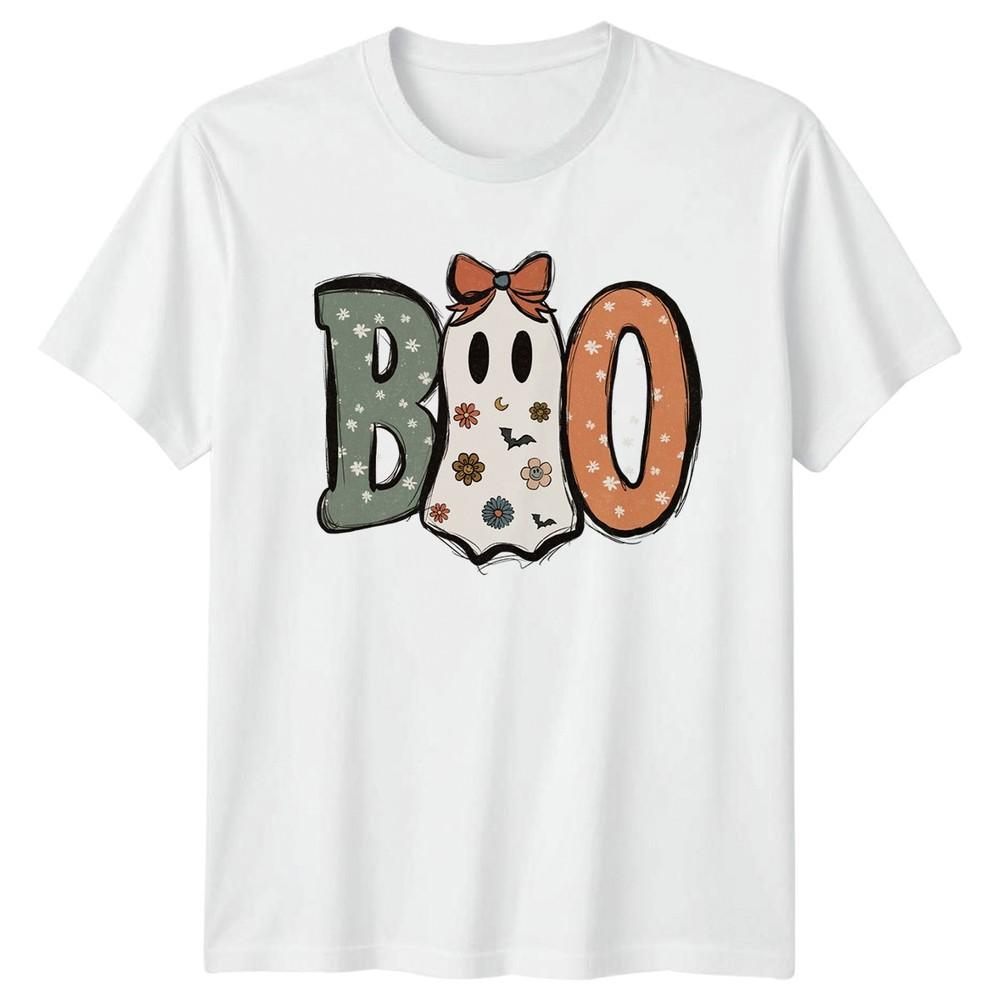 Boo Retro Halloween TShirt Vintage Autumn Halloween Gift For Him And Her