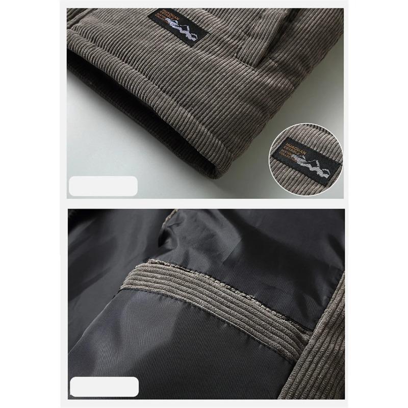 New Vest Jacket Men's Autumn Winter Warm Sleeveless Coat Stand Collar Padded Waistcoat Corduroy Work Wear Male Clothes 5XL
