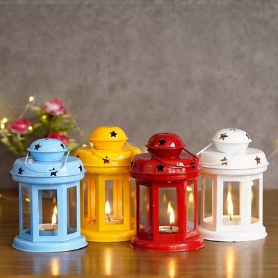 Set of 4 Metal Wall Hanging Lantern Tea Light Candle Holders | Tealight Holder T Light Candle Holders Diwali Gifts for Family Friends Diwali Christmas