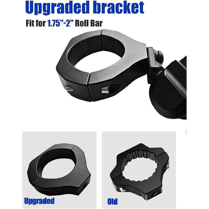 UTV Phone Mount For 1.75"-2" Roll Bar, 360°Rotation UTV Phone Holder With 8 Claws, Aluminum Alloy Heavy Duty Smartphone Holder Hang On To 4.7"-7.1"