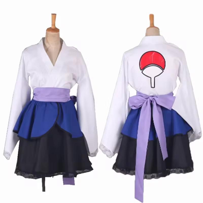 Lolita Anime Dress for Women Cosplay Costume Akatsuki Kimono, Maid Dress Uchiha Sasuke Clothes Suit Styles