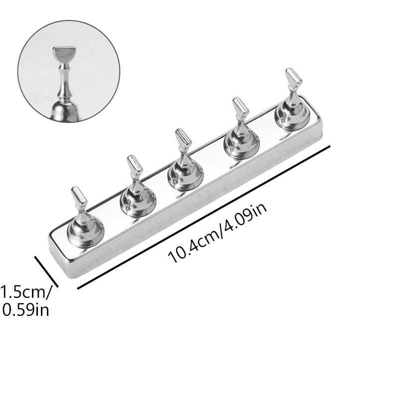 Nail Art Practice Holder Base Sliver Strong Magnetic Metal Stand Manicure Tool Nail Accessories Salon Diy Nail Stand Tool