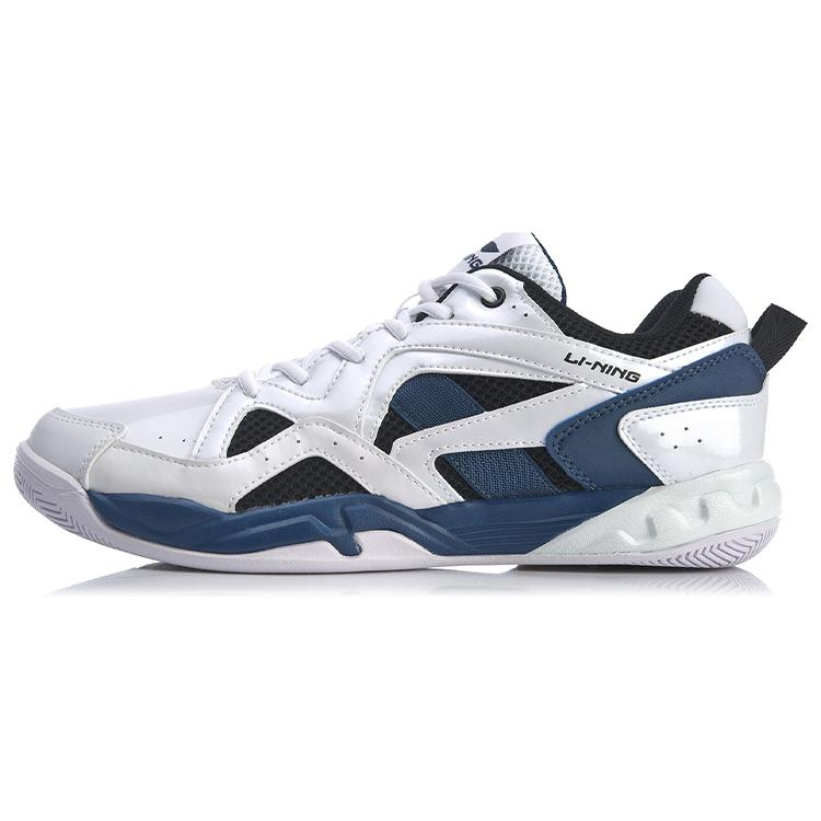 

New LiNing Low Top Badminton Shoes Men s White Blue AYTN003-4 39.5